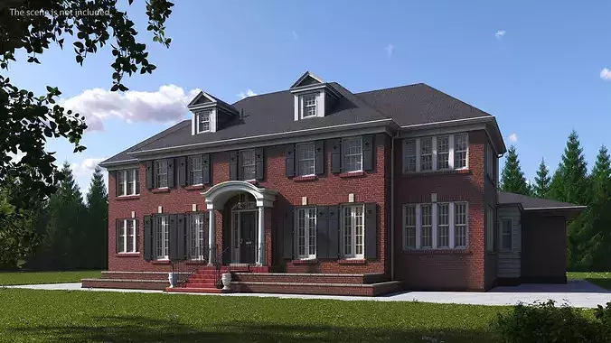 Home Alone Brick Colonial House 3D model