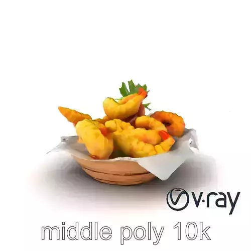 Tempura Assortment Pack with Texture Detailing model pack Low-poly 3D model