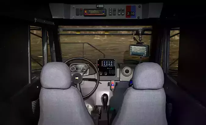 CAT Truck Interior VR Driving Simulator Low-poly 3D model
