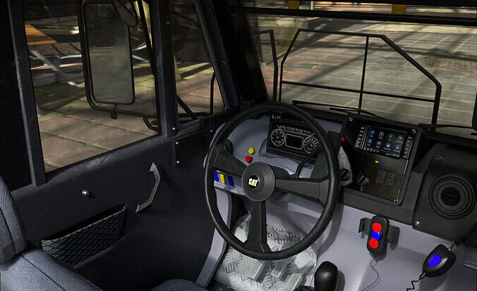 CAT Truck Interior VR Driving Simulator Low-poly 3D model 2