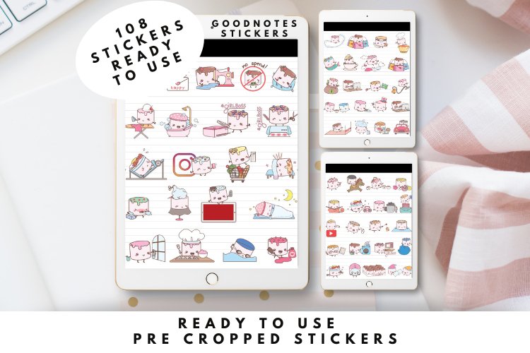 Marshmallow Digital Planner Stickers GoodNotes
