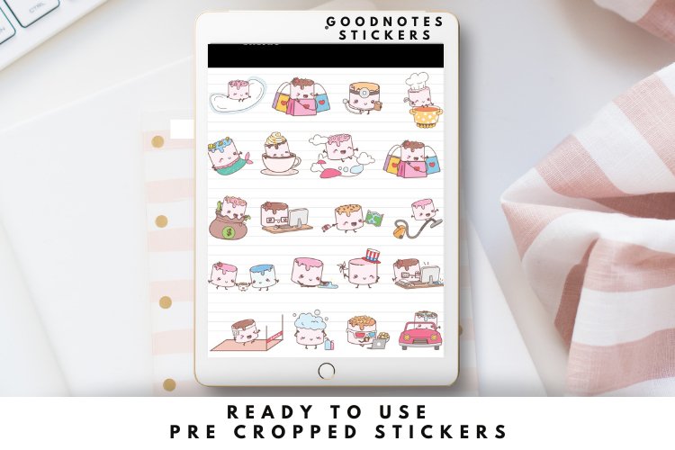 Marshmallow Digital Planner Stickers GoodNotes 2