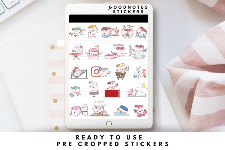 Marshmallow Digital Planner Stickers GoodNotes 3
