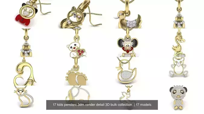 17 kids pendant 3dm render detail 3D bulk collection 3D Model Pack