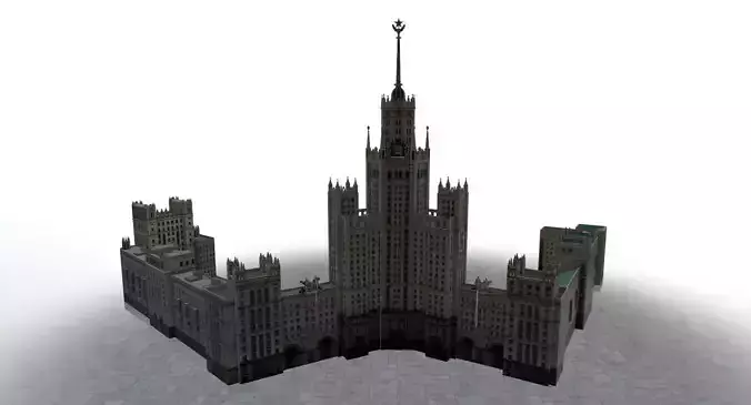 Moscow House Building61 Low-poly 3D model