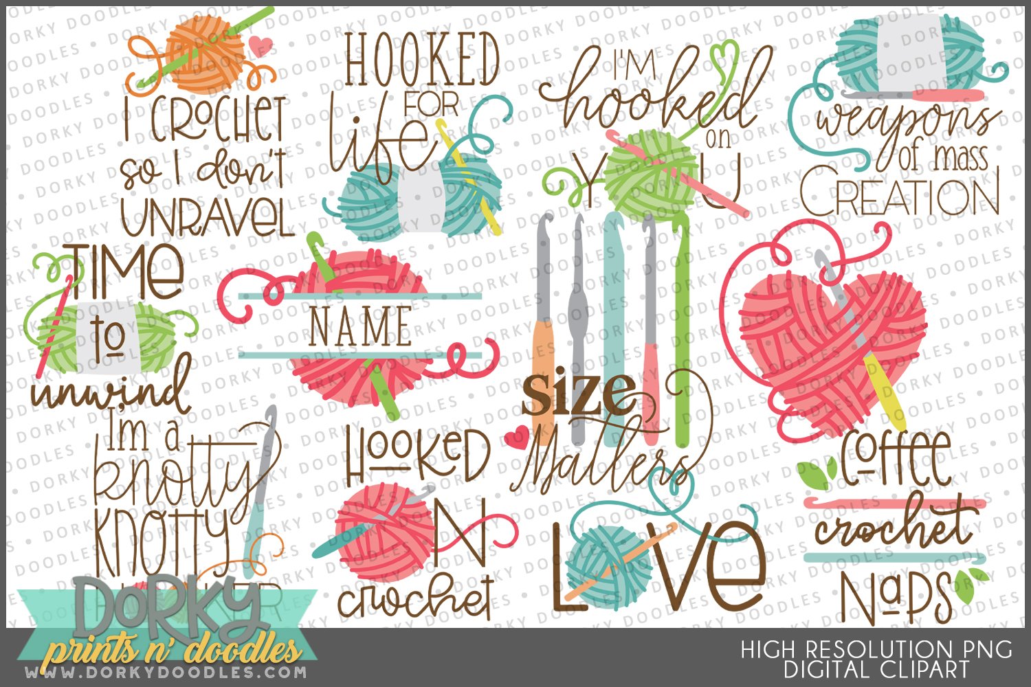Crochet Lover Sayings Designs for Sublimation and Stamps