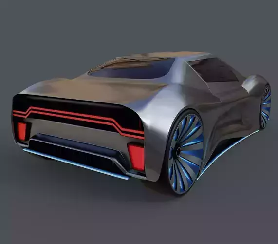 Electric Hybrid Coupe Car 3D model