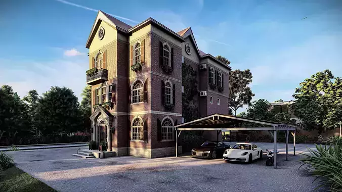 Casa  Scene-villa-modern house  3D model