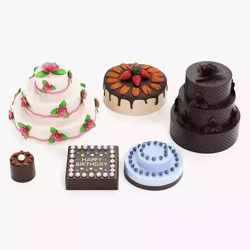 Cake Collection - Dessert and Confectionery Set 3D model