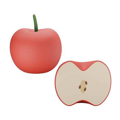 Vegetables and Fruits Icon Pack 3D Model Low-poly 3D model 2