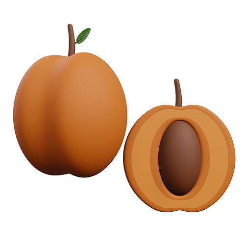 Vegetables and Fruits Icon Pack 3D Model Low-poly 3D model 3