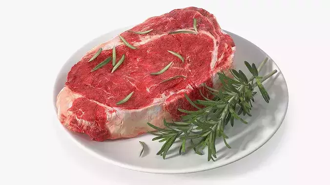 Fresh Meat with Rosemary 3D model