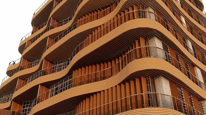 Modern MixedUse Residential Building Detailed with Documentation 3D model 2