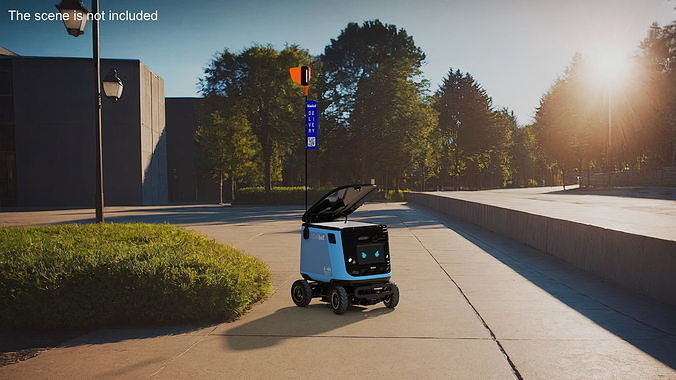 Delivery Robot Kiwibot Cyan 3D model 3