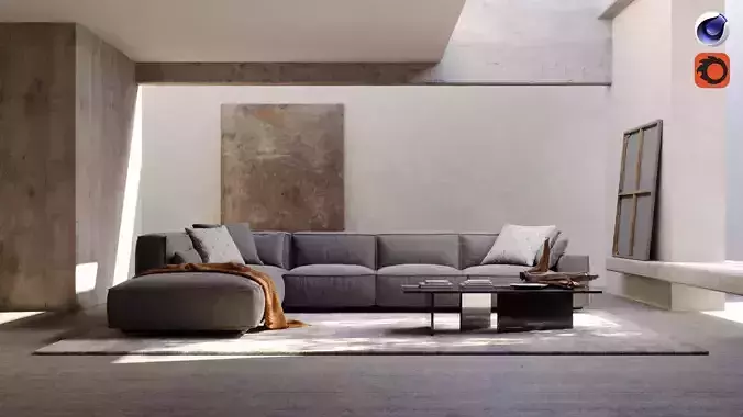 Virtual Location 001 - Cinema 4D Corona scene 3D model