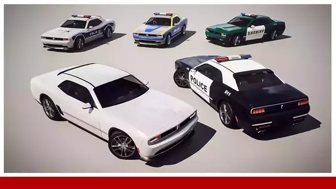 Muscle Car 1 - Game Ready Vehicle Low-poly 3D model
