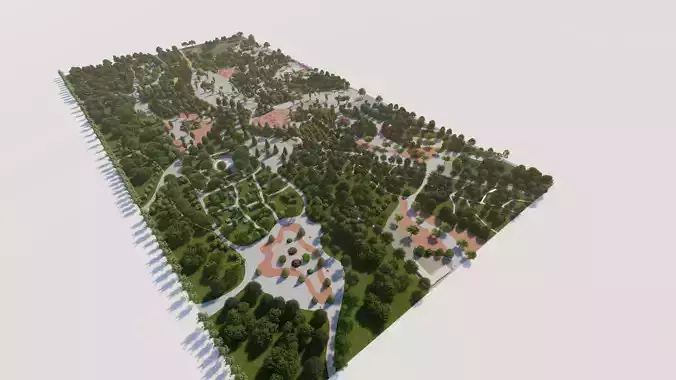 Master park-Regional park project-Private Park Landscape 3D model 2