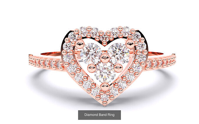 23 Diamond Band Ring 3D Model Pack 2