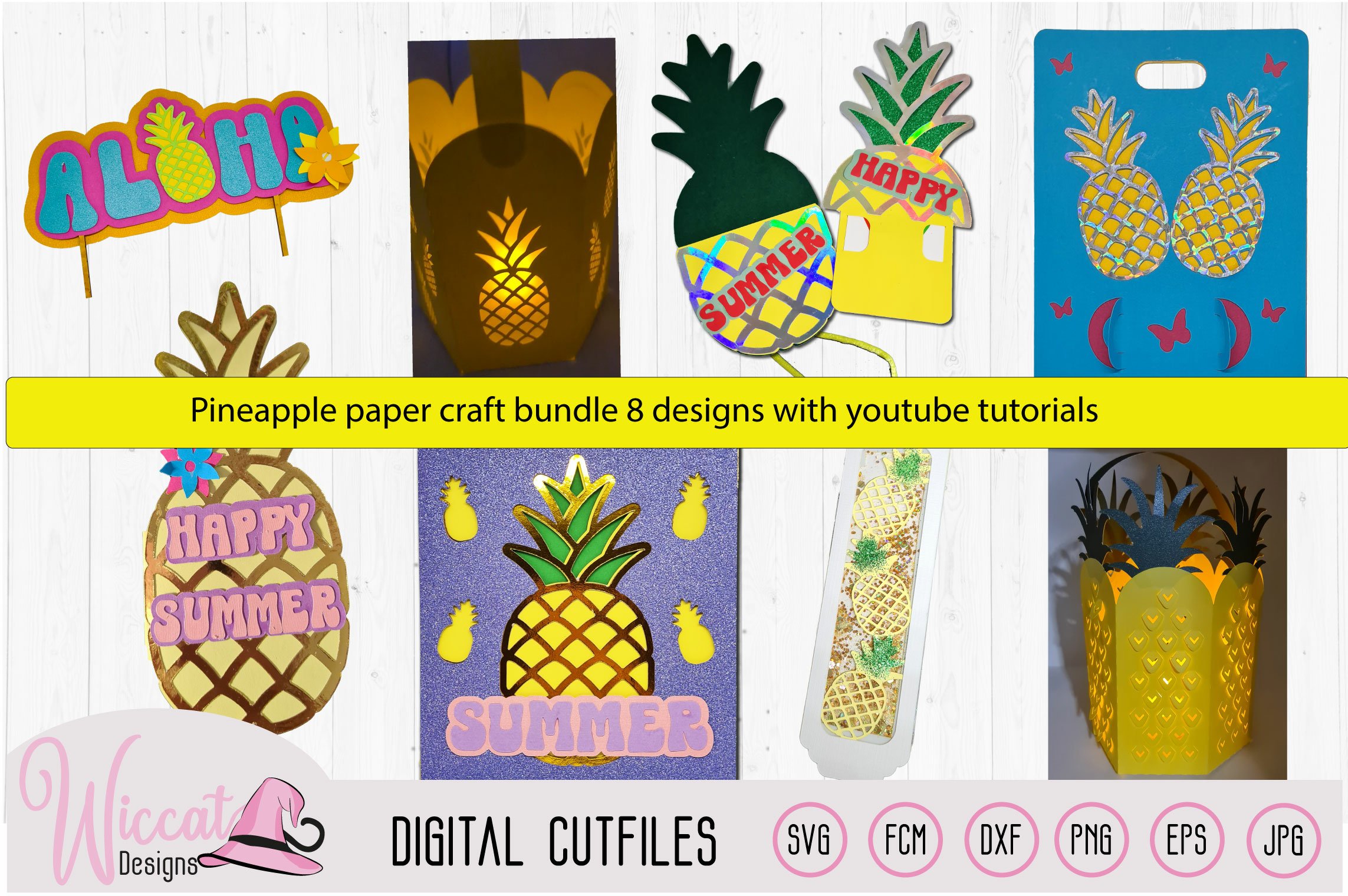 Pineapple craft bundle, paper craft bundle
