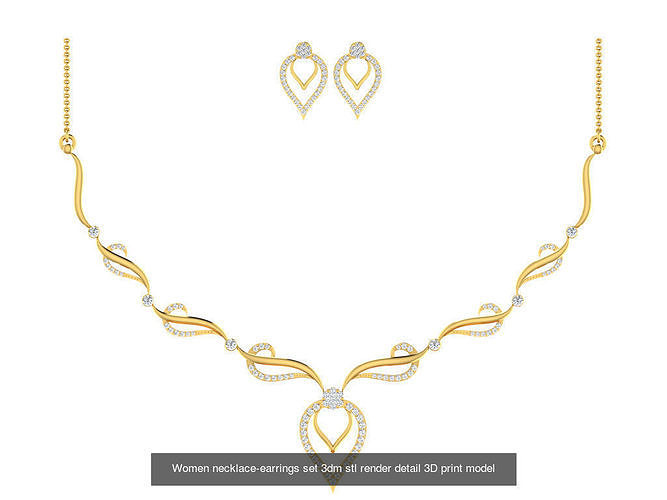 17 women necklace-earrings 3dm stl render detail bulk collection 3D Model Pack 2