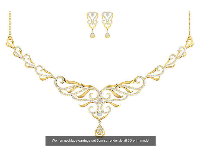17 women necklace-earrings 3dm stl render detail bulk collection 3D Model Pack 3