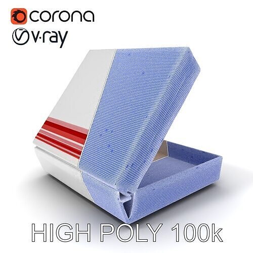 Pizza Box with Red Stripes Model Pack Low-poly 3D model 3