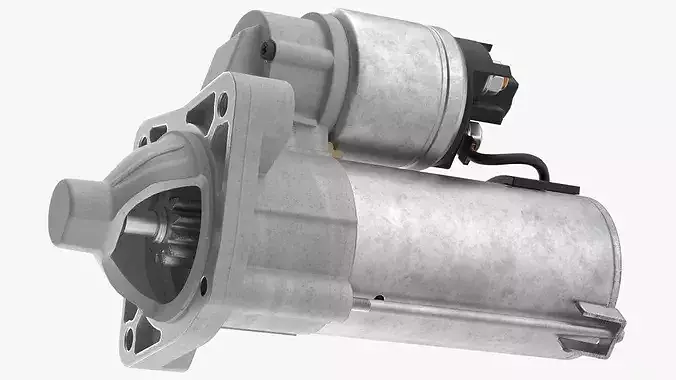Car Ignition Starter Motor System Simplified 3D model 2
