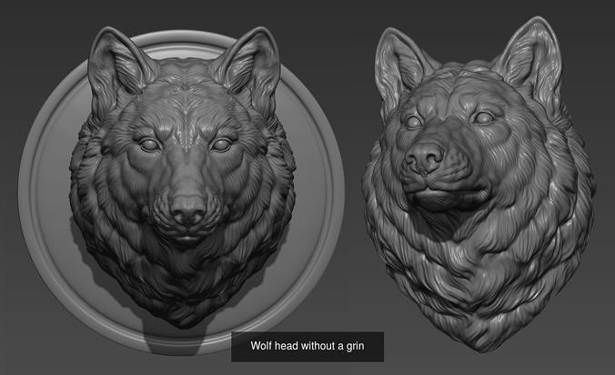 Wolf head colltction 3D Model Pack 3